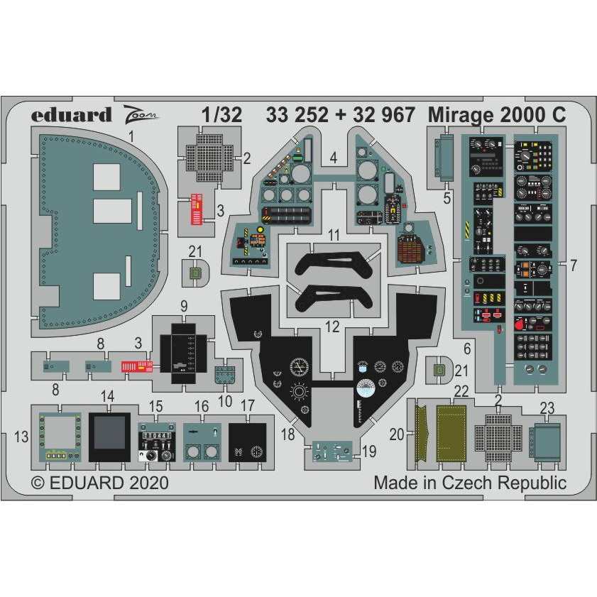 【新製品】33252 塗装済 ダッソー ミラージュ2000C ズームエッチングパーツ(キティーホーク用)