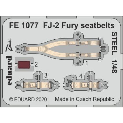 【新製品】FE1077 塗装済 ノースアメリカン FJ-2 フューリー シートベルト (ステンレス製) (キティーホーク用)