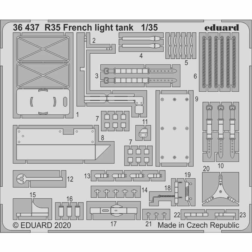 【新製品】36437 フランス軽戦車 R35 エッチングパーツ (タミヤ用)