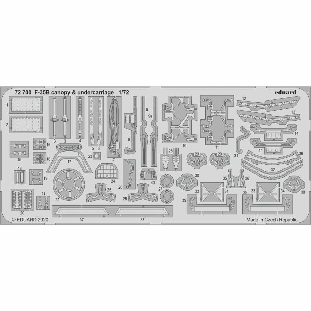 【新製品】72700 F-35B ライトニングII キャノピー ＆ 着陸装置 エッチングパーツ(イタレリ用)