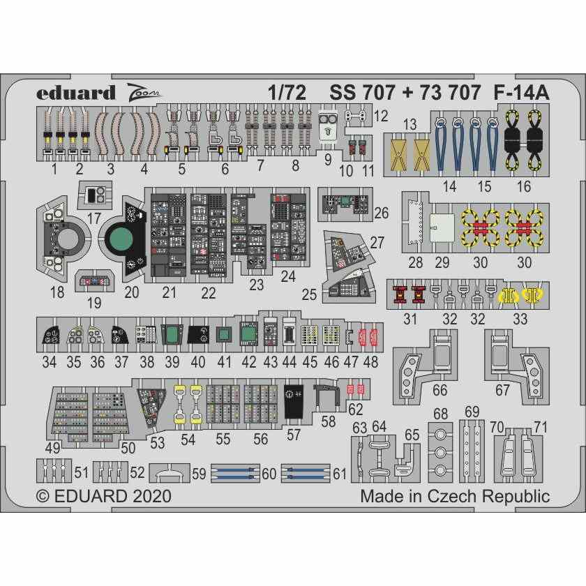 【新製品】73707 塗装済 F-14A トムキャット エッチングパーツ (アカデミー用)