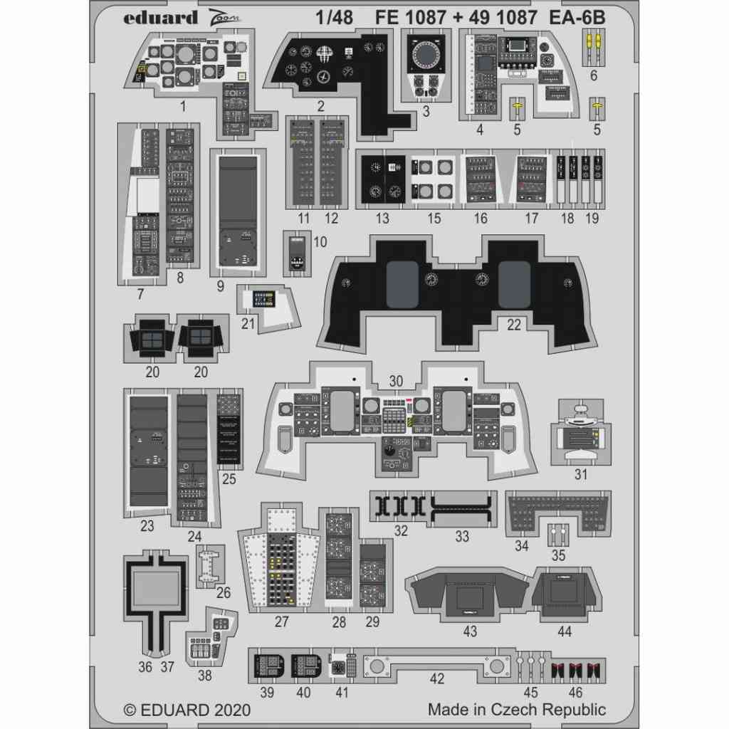 【新製品】491087 塗装済 EA-6B プラウラー エッチングパーツ (キネティック用)