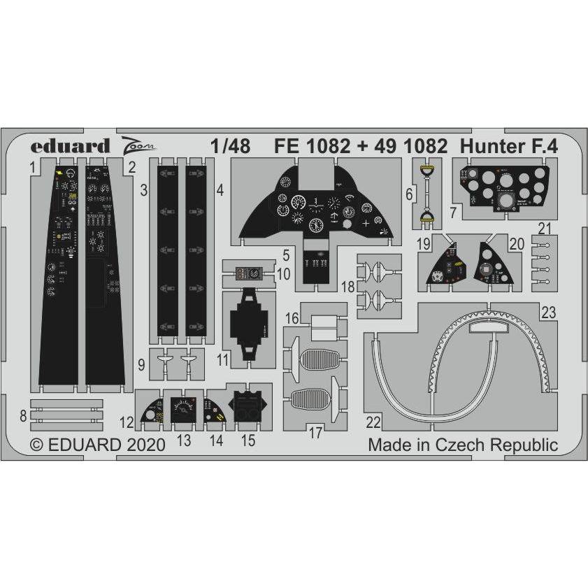 【新製品】FE1082 塗装済 ホーカー ハンター F.4 ズームエッチングパーツ(エアフィックス用)