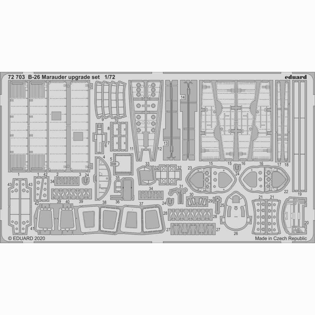 【新製品】72703 マーティン B-26 マローダー アップグレードエッチングパーツ(エデュアルド/ハセガワ用)