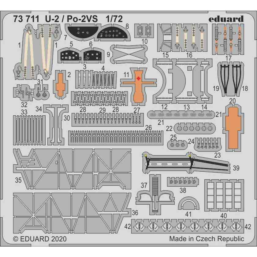 【新製品】73711 塗装済 ポリカルポフ U-2/Po-2VS エッチングパーツ (ICM用)