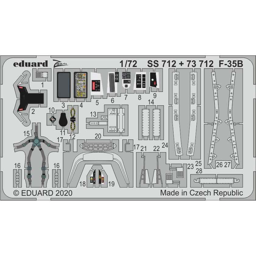 【新製品】73712 塗装済 ロッキード・マーティン F-35B エッチングパーツ (アカデミー用)