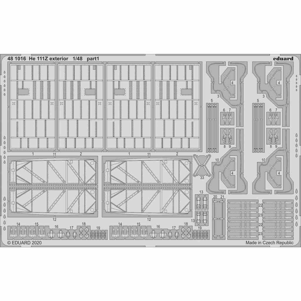 【新製品】481016 ハインケル He111Z 外装エッチングパーツ (ICM用)