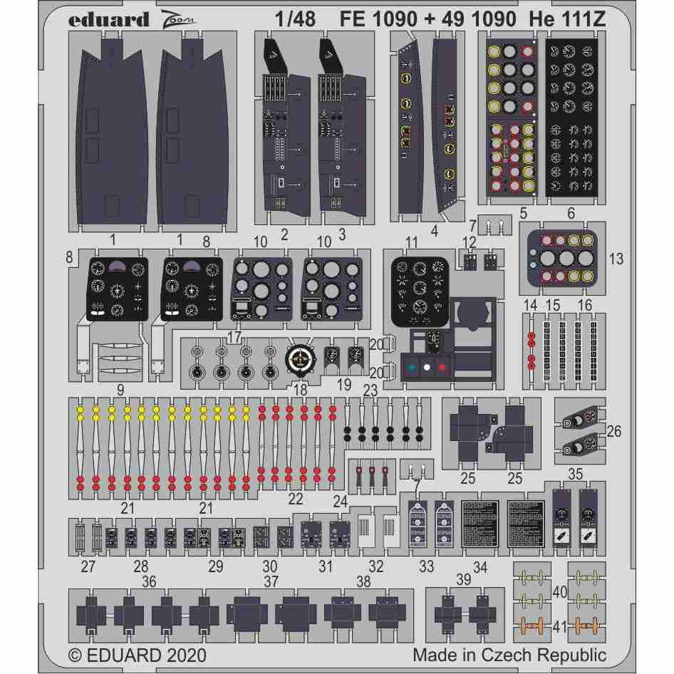 【新製品】FE1090 塗装済 ハインケル He111Z ズームエッチングパーツ (ICM用)