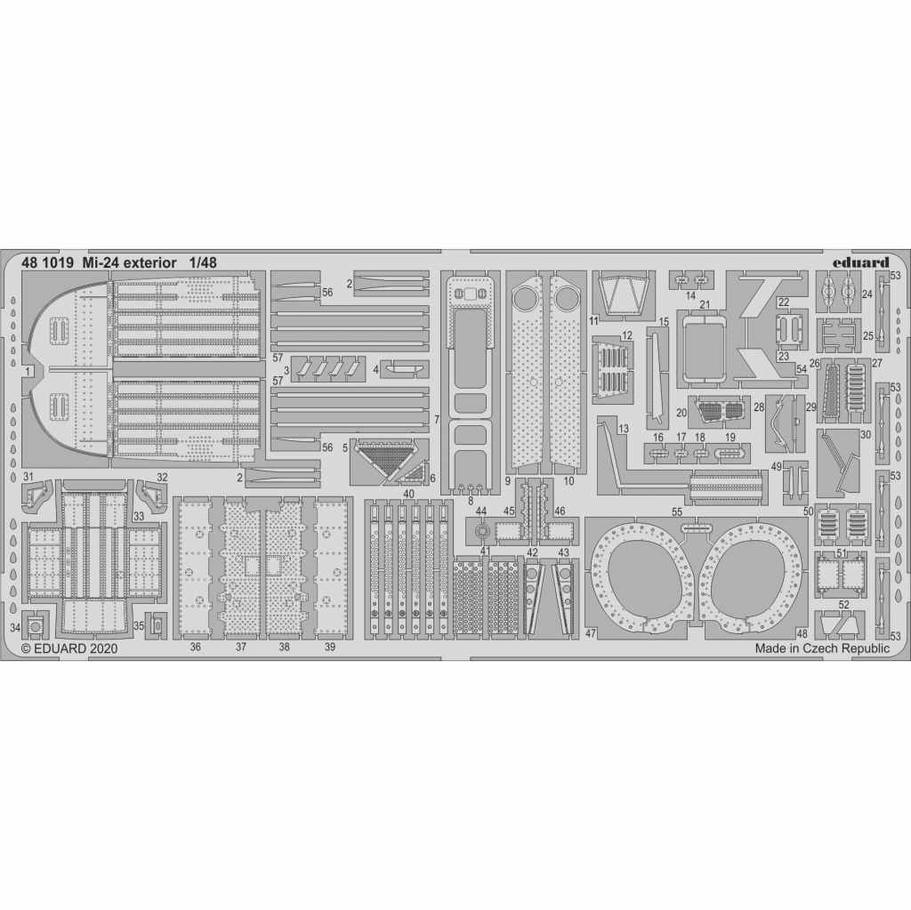 【新製品】481019 ミル Mi-24 ハインド 外装 エッチングパーツ (ズべズダ用)