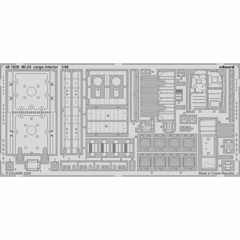 【新製品】481020 ミル Mi-24 ハインド 貨物室内装 エッチングパーツ (ズべズダ用)