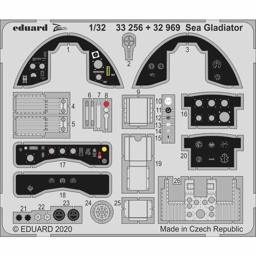 【新製品】32969 塗装済 グロスター シーグラディエーター エッチングパーツ (ICM用)