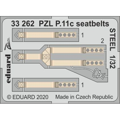 【新製品】33262 塗装済 PZL P.11c シートベルト (ステンレス製) (IBG用)