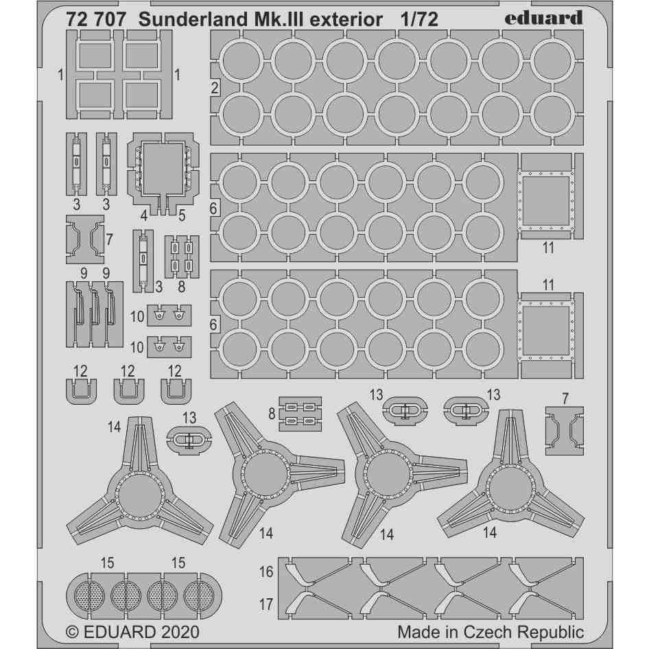 【新製品】72707 ショート サンダーランド Mk.III 外装エッチングパーツ(スペシャルホビー用)