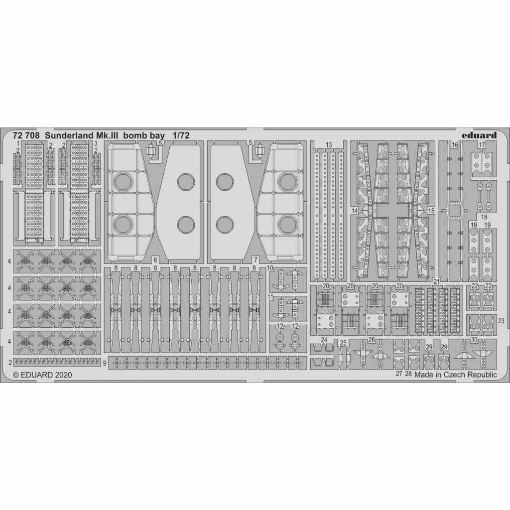 【新製品】72708 ショート サンダーランド Mk.III 爆弾槽 エッチングパーツ(スペシャルホビー用)