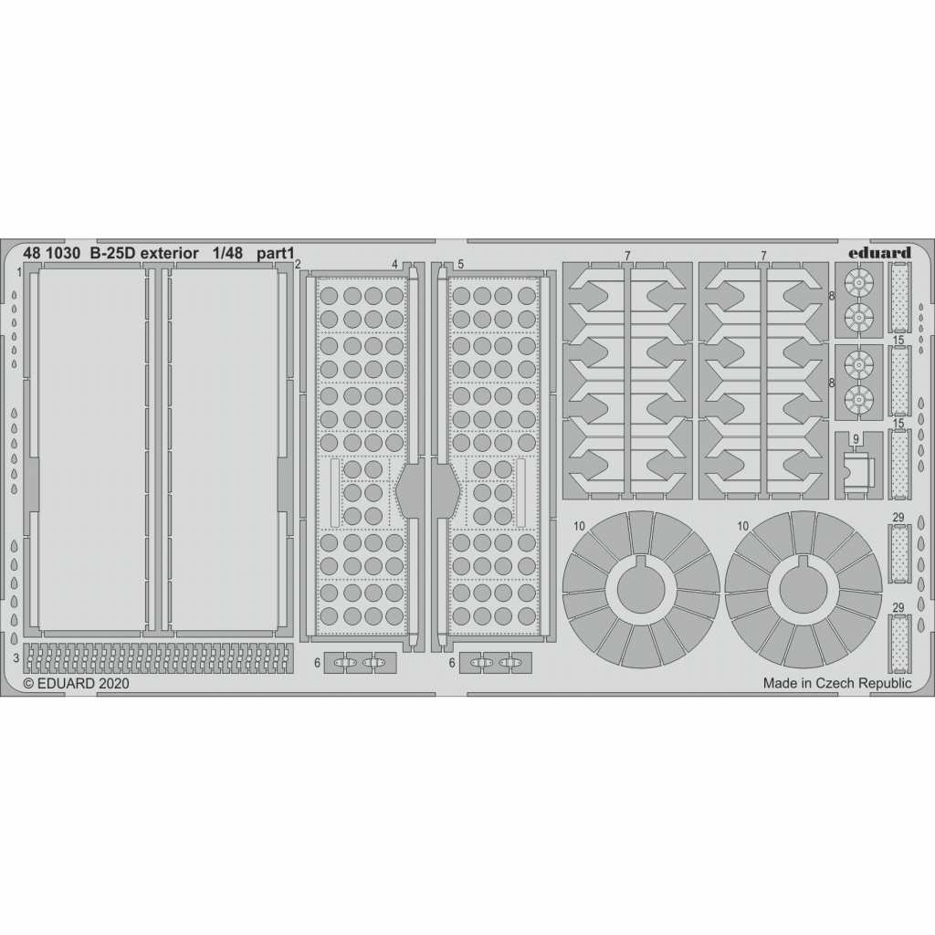 【新製品】481030 ノースアメリカン B-25D ミッチェル 外装エッチングパーツ (レベル用)