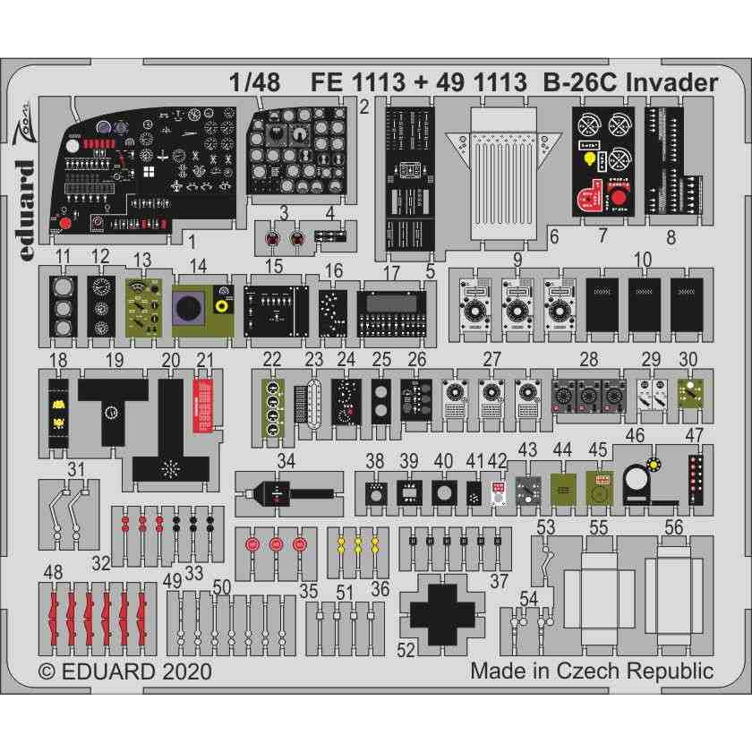 【新製品】491113 塗装済 ダグラス B-26C インベーダー エッチングパーツ (ICM用)