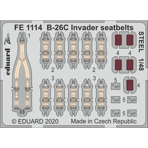 【新製品】FE1114 塗装済 ダグラス B-26C インベーダー シートベルト (ステンレス製) (ICM用)
