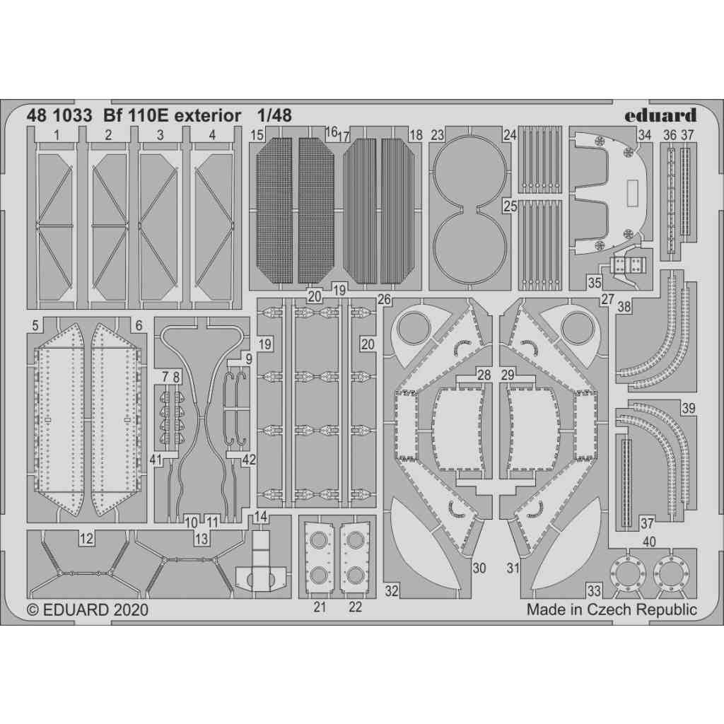 【新製品】481033 メッサーシュミット Bf110E 外装エッチングパーツ (ドラゴン用)