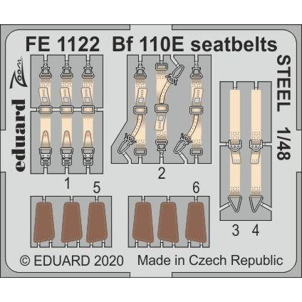 【新製品】FE1122 塗装済 メッサーシュミット BF110E シートベルト (ステンレス製) (ドラゴン用)
