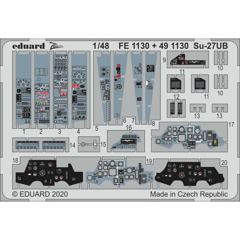 【新製品】491130 塗装済 Su-27UB 内装エッチングパーツ (キティーホーク用)