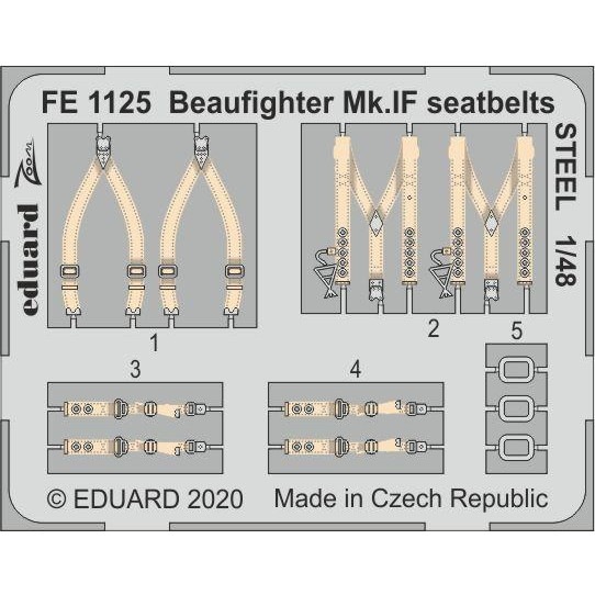 【新製品】FE1125 塗装済 ボーファイター Mk.IF シートベルト (ステンレス製)(レベル用)