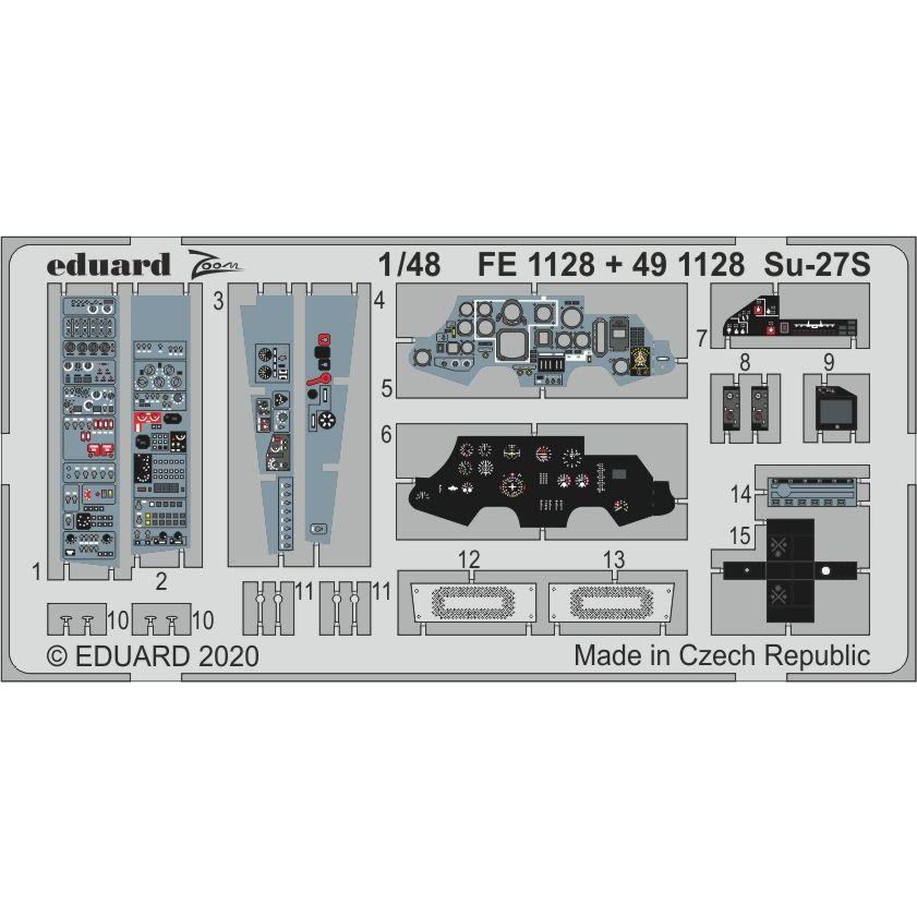 【新製品】FE1128 塗装済 Su-27S ズームエッチングパーツ (キティーホーク用)