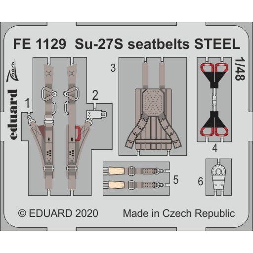 【新製品】FE1129 塗装済 Su-27S シートベルト (ステンレス製) (キティーホーク用)