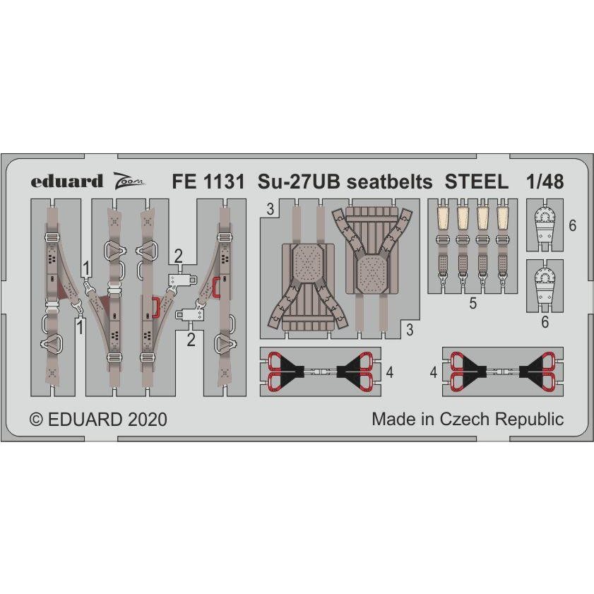 【新製品】FE1131 塗装済 Su-27UB シートベルト (ステンレス製) (キティーホーク用)