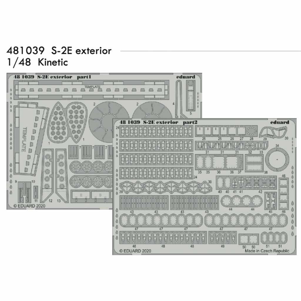 【新製品】481039 塗装済 1/48 グラマン S-2E トラッカー 外装エッチングパーツ (キネティック用)