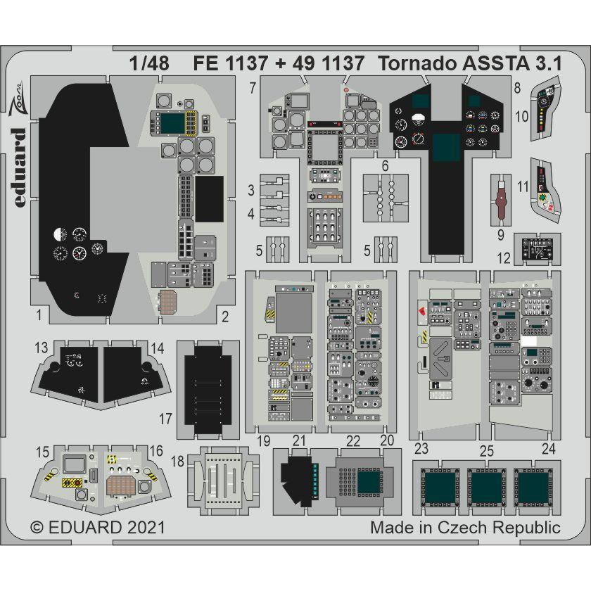 【新製品】491137 塗装済 1/48 トーネード ASSTA 3.1 内装エッチングパーツ (レベル用)