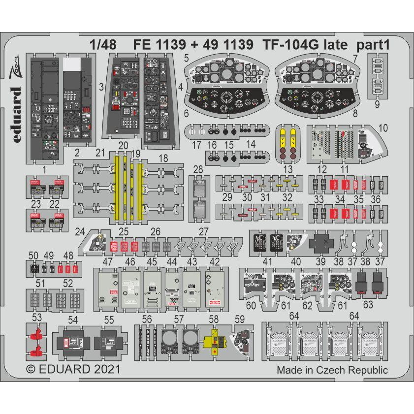 【新製品】FE1139 塗装済 1/48 TF-104G (後期型) ズームエッチングパーツ(キネティック用)