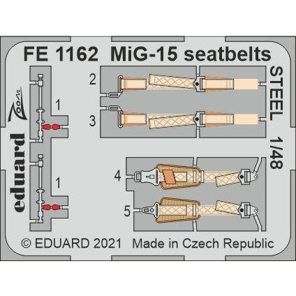 【新製品】FE1162 塗装済 MiG-15 シートベルト (ステンレス製) (ブロンコ用)