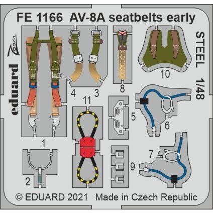 【新製品】FE1166 塗装済 AV-8A (初期型) シートベルト (ステンレス製)(キネティック用)