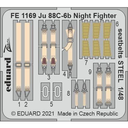 【新製品】FE1169 塗装済 Ju88C-6b 夜間戦闘機 シートベルト (ステンレス製)(ICM用)