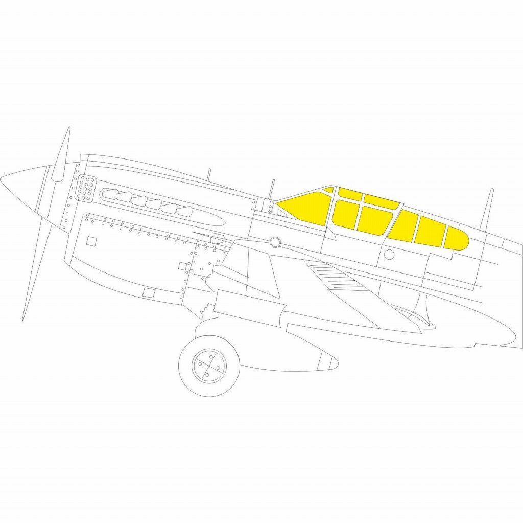 【新製品】JX275 1/32 カーチス P-40M ウォーホーク 塗装マスクシール (トランぺッター用)