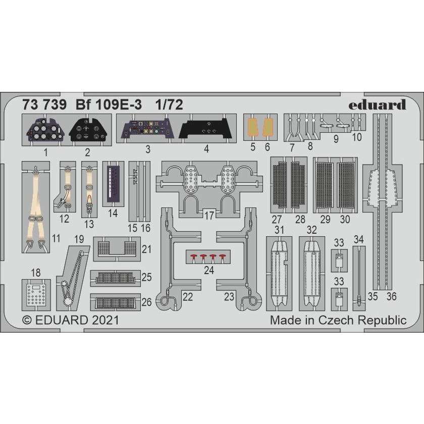 【新製品】73739 塗装済 1/72 メッサーシュミット Bf109E-3 エッチングパーツ (スペシャルホビー用)