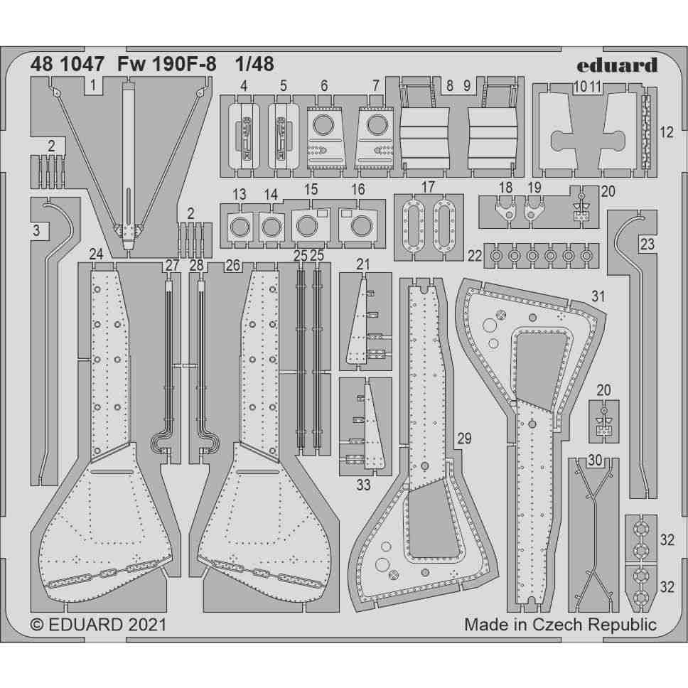 【新製品】481047 1/48 フォッケウルフ Fw190F-8 エッチングパーツ (エデュアルド用)