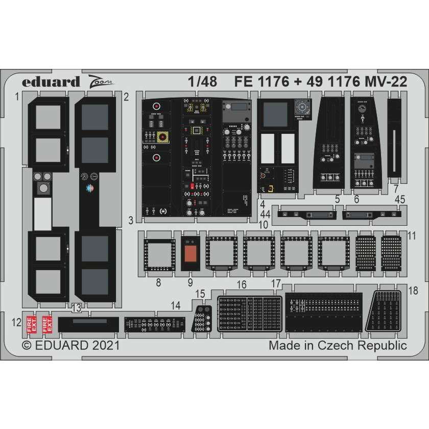 【新製品】491176 塗装済 1/48 ボーイング MV-22 オスプレイ エッチングパーツ (ホビーボス用)