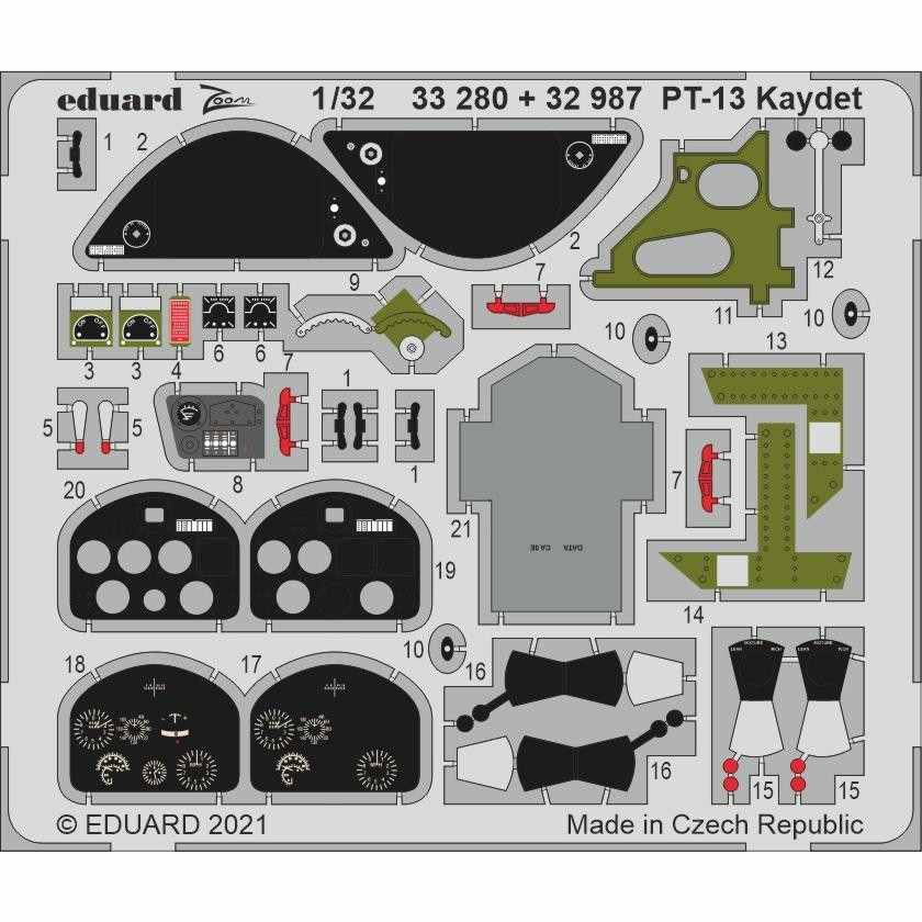 【新製品】33280 塗装済 1/32 ステアマン PT-13 ケイデット ズームエッチングパーツ (ローデン用)