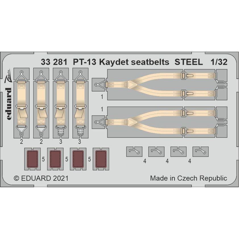【新製品】33281 塗装済 1/32 ステアマン PT-13 ケイデット シートベルト (ステンレス製)(ローデン用)