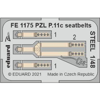 【新製品】FE1175 塗装済 1/48 PZL P.11c シートベルト (ステンレス製) (アルマホビー用)