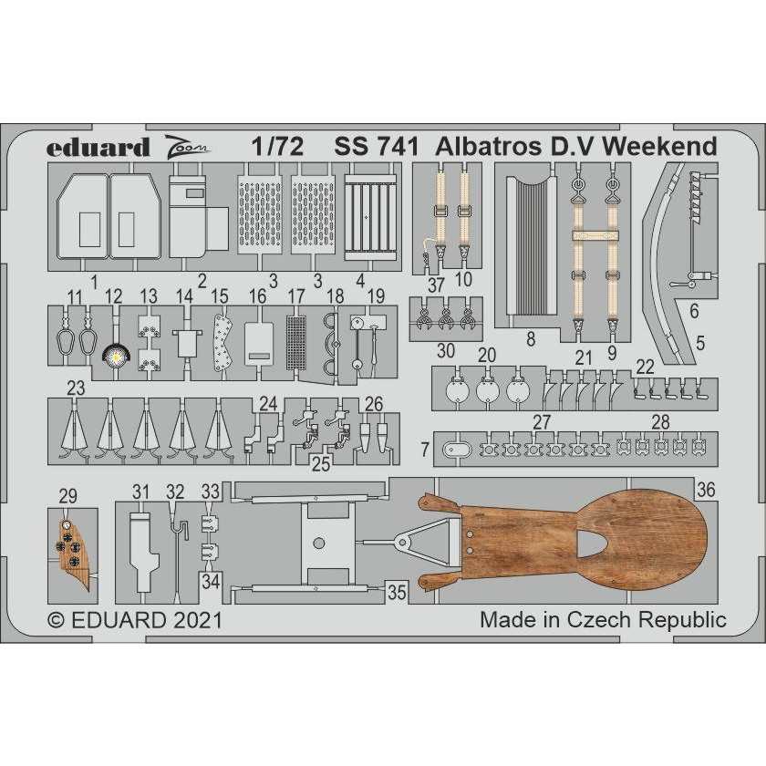 【新製品】SS741 塗装済 1/72 アルバトロス D.V ズームエッチングパーツ(エデュアルド用)