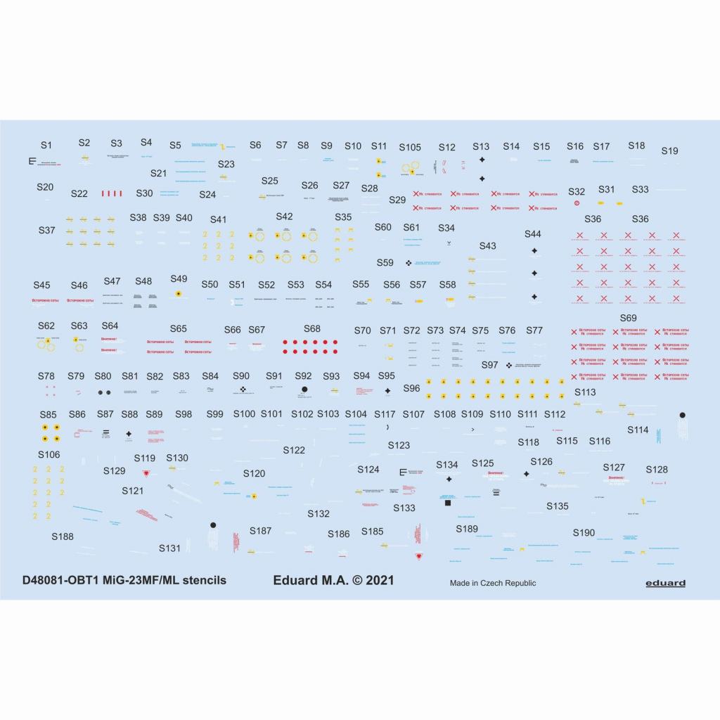【新製品】D48081 1/48 ミグ MiG-23MF/ML フロッガー データーステンシルデカール(トランぺッター用)