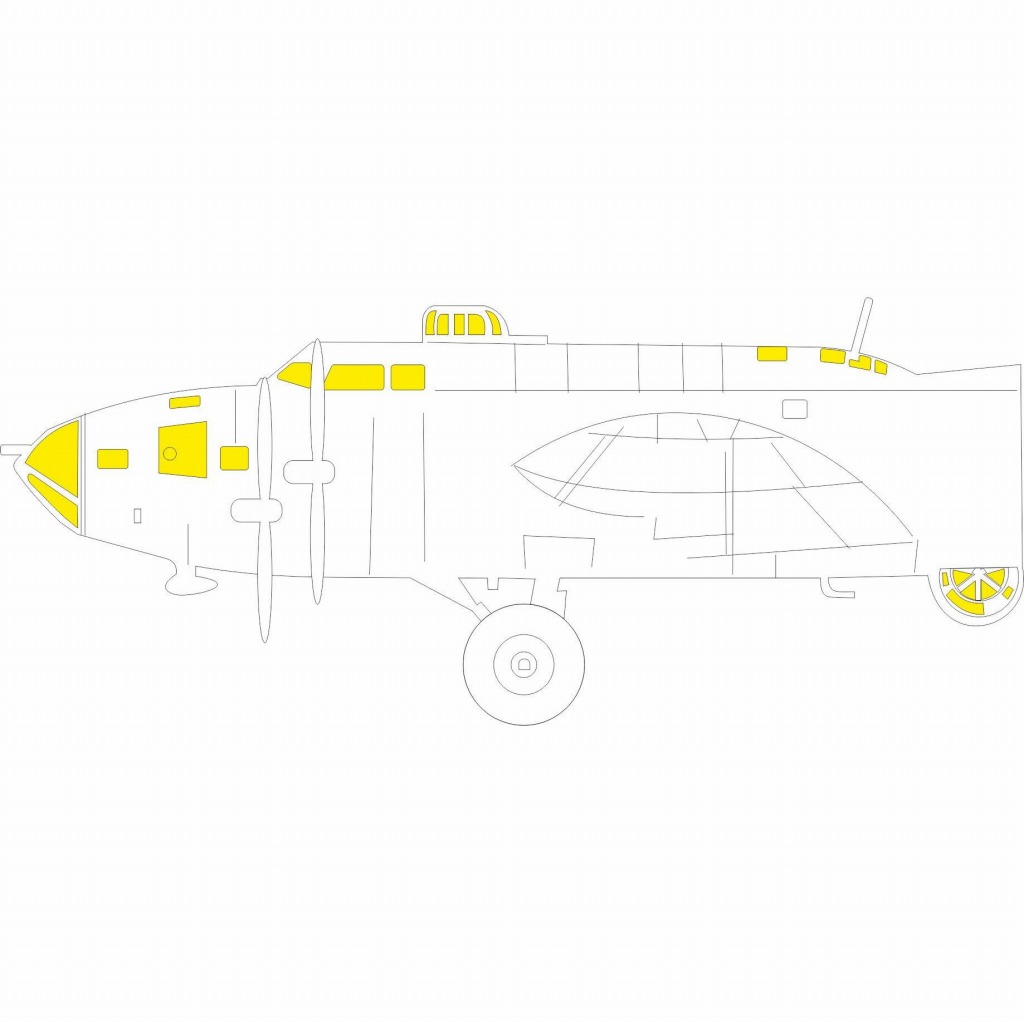 【新製品】EX778 1/48 ボーイング B-17F フライングフォートレス ｢Tフェース｣両面塗装マスクシール (HKモデル用)