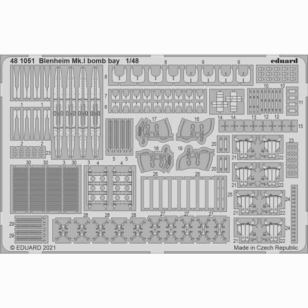 【新製品】481051 1/48 ブリストル ブレニム Mk.I 爆弾槽エッチングパーツ(エアフィックス用)