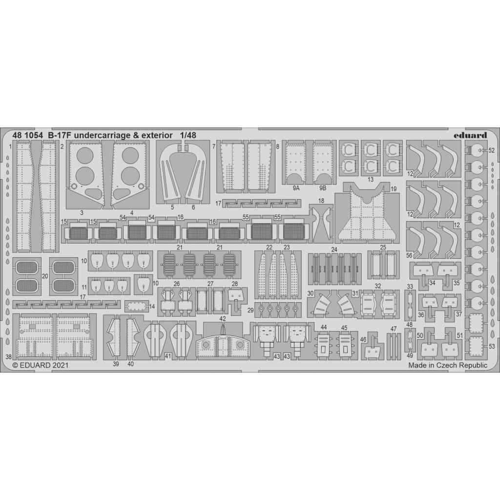 【新製品】481054 1/48 ボーイング B-17F フライングフォートレス 外装エッチングパーツ (HKモデル用)
