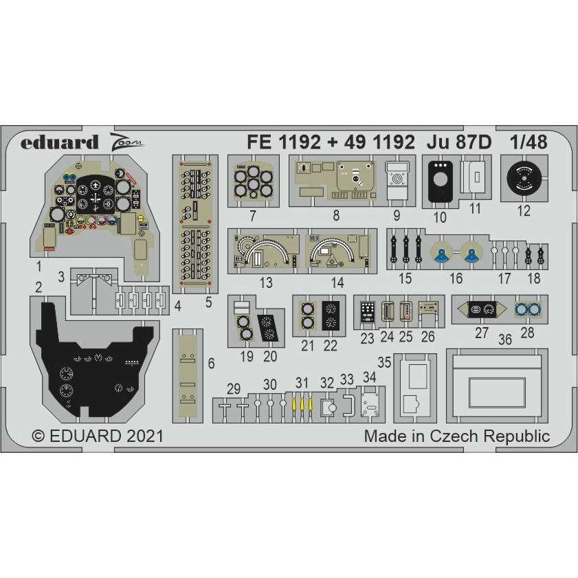 【新製品】481056 塗装済 1/48 ユンカース Ju87D スツーカ エッチングパーツ (ハセガワ用)