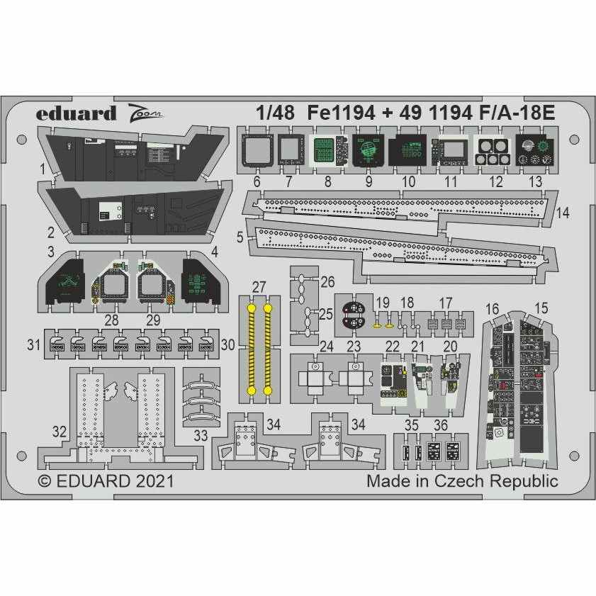 【新製品】491194 塗装済 1/48 ボーイング F/A-18E スーパーホーネット エッチングパーツ (モンモデル用)