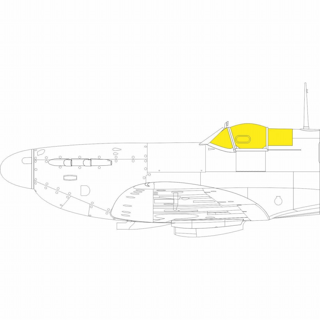 【新製品】EX797 1/48 スーパーマリン スピットファイア Mk.V ｢Tフェース｣両面塗装マスクシール(エデュアルド用)