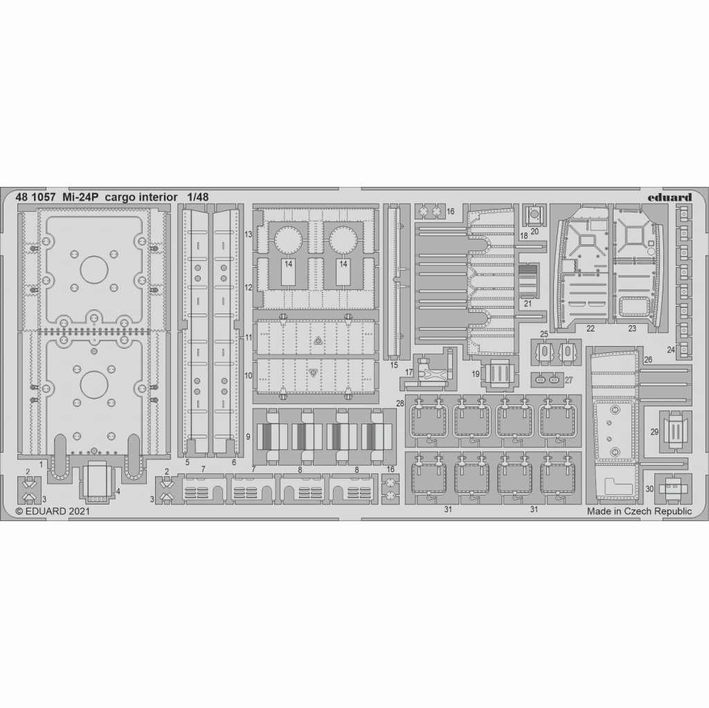 【新製品】481057 1/48 ミル Mi-24P ハインド 貨物室内装エッチングパーツ (ズべズダ用)